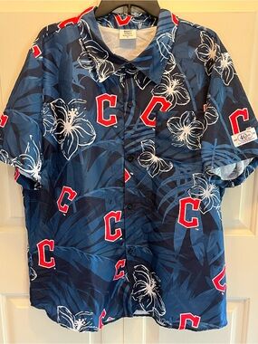 BDA Sports Cleveland Guardians Hawaiian Shirt 2023 MLB Navy Floral BDA Mens XL